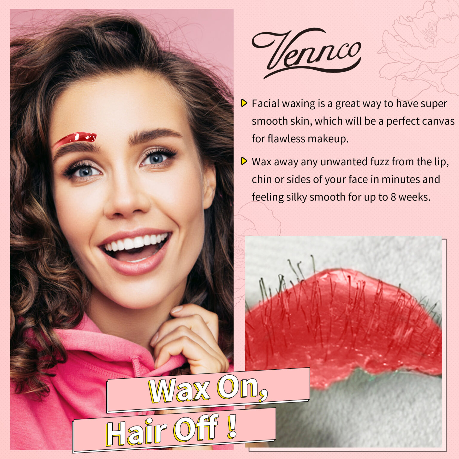 Waxing Kit, Vennco Wax Warmer Hair Removal, Home Wax Kit with 17.5oz